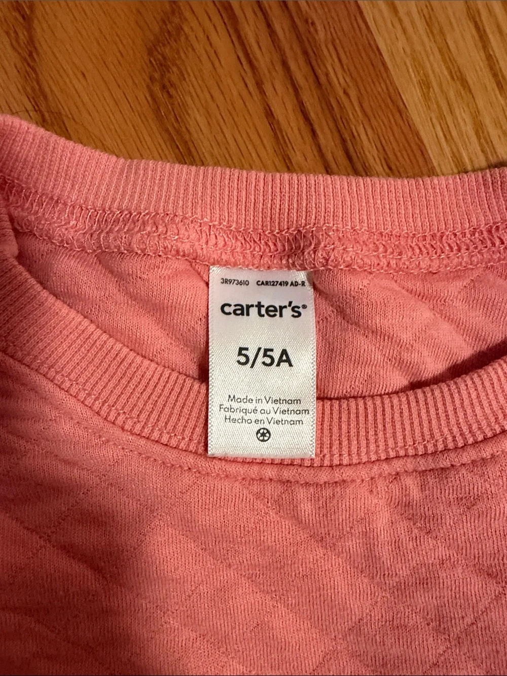 Carter's Quilted Pink Crewneck Sweater with Cherry Embroidery
